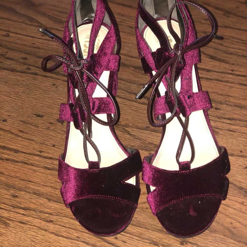 Burgundy Velvet Heels